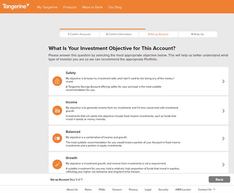 Tangerine Investments - 8 - Objectives