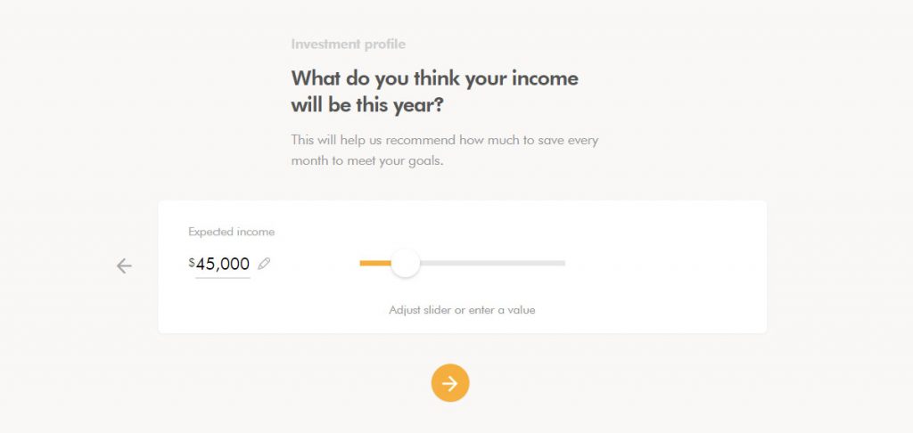 WealthSimple Signup - Step 2 - 8 - Income